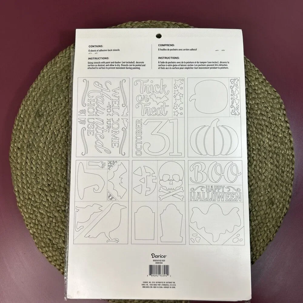 Darice Halloween Fall Adhesive Back Stencils 6 Large Sheets 11x17” NEW